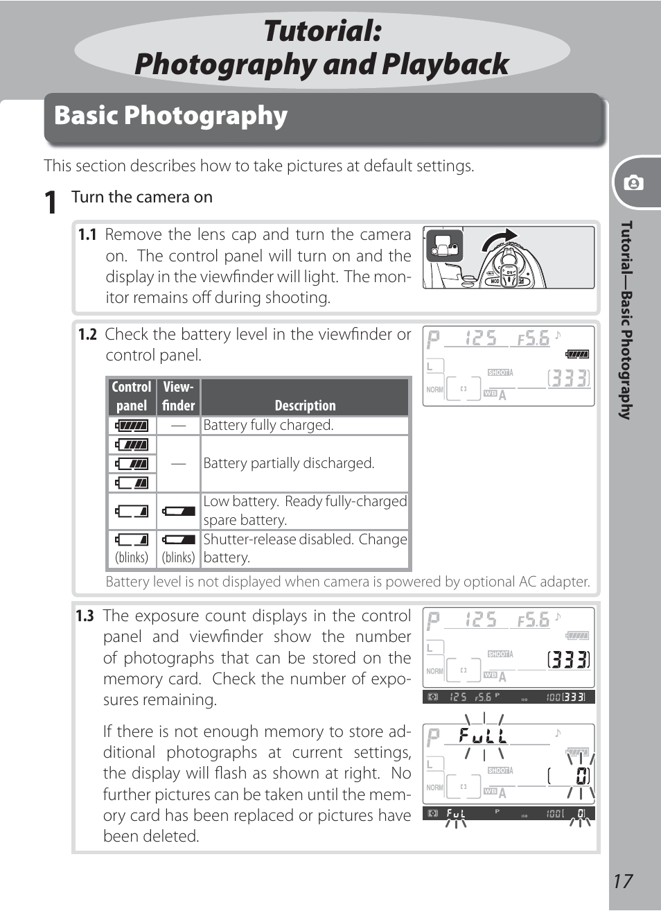 Tutorial: photography and playback, Basic photography | Nikon D200 User Manual | Page 27 / 221