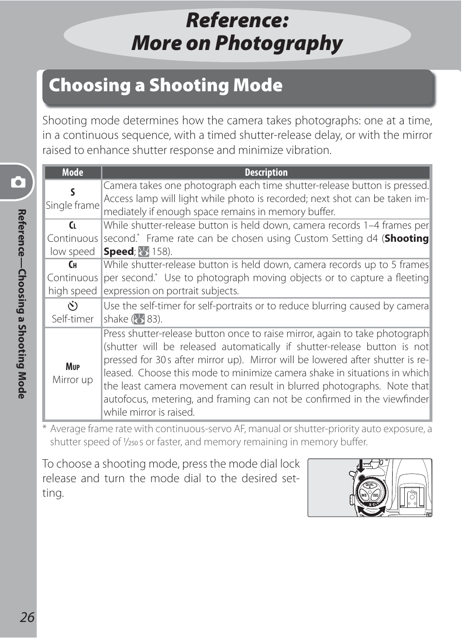 Reference: more on photography, Choosing a shooting mode | Nikon D200 User Manual | Page 36 / 221