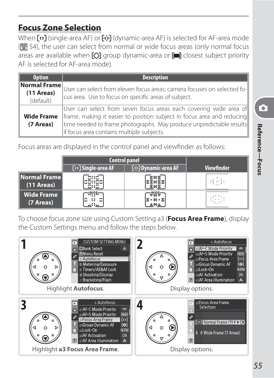 Focus zone selection | Nikon D200 User Manual | Page 65 / 221