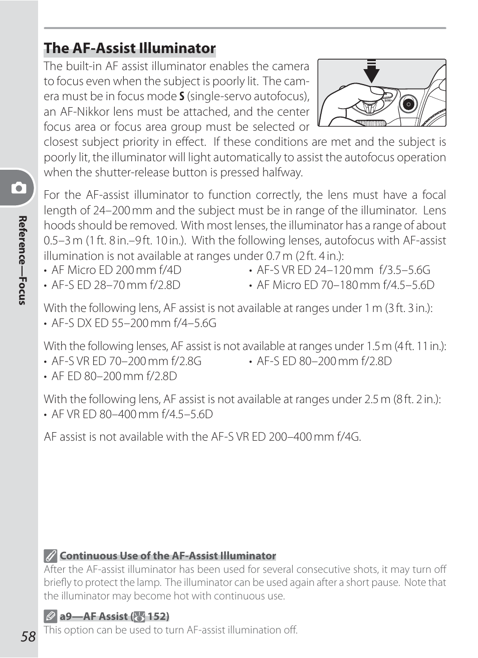 The af-assist illuminator | Nikon D200 User Manual | Page 68 / 221