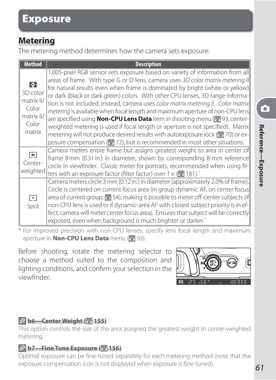 Exposure, Metering | Nikon D200 User Manual | Page 71 / 221