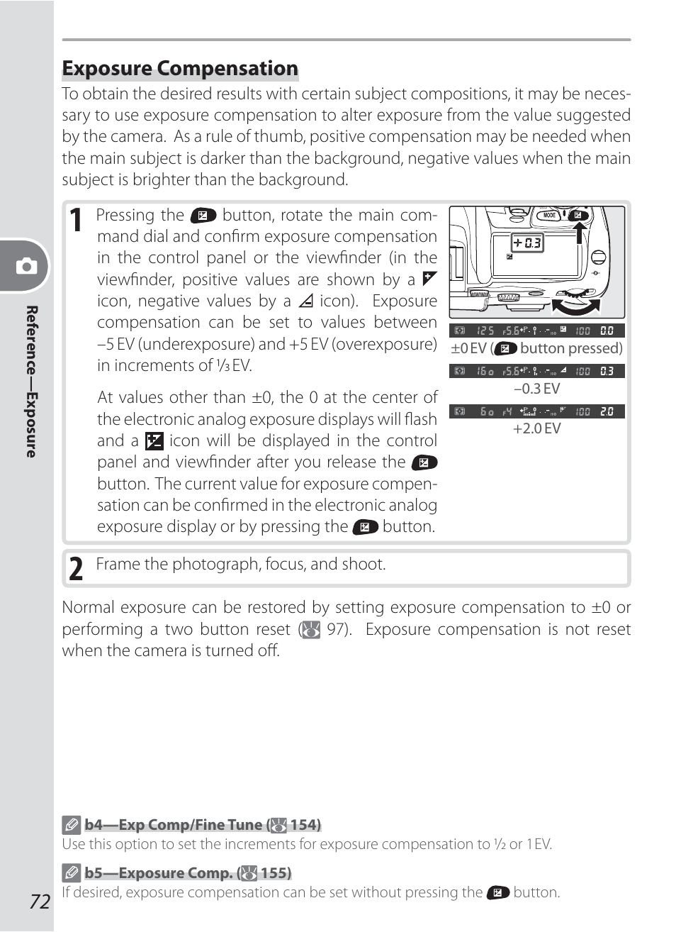 Exposure compensation | Nikon D200 User Manual | Page 82 / 221