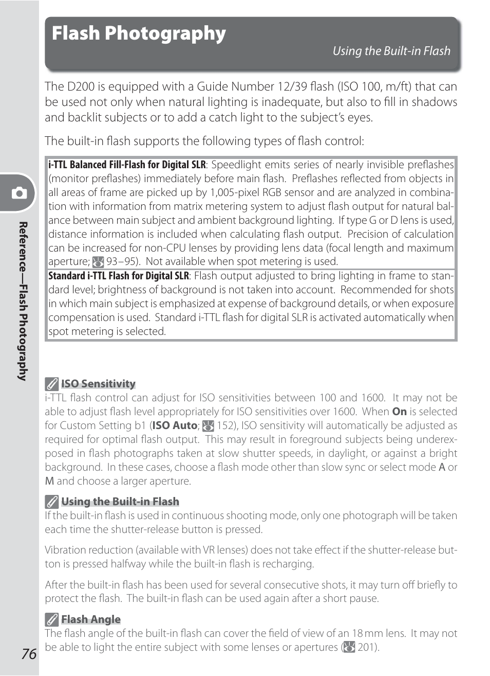Flash photography | Nikon D200 User Manual | Page 86 / 221