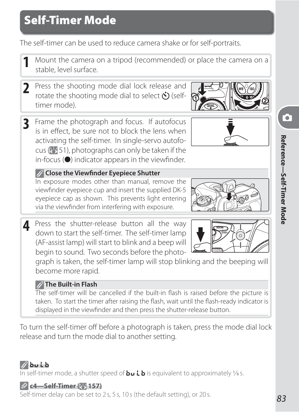 Self-timer mode | Nikon D200 User Manual | Page 93 / 221