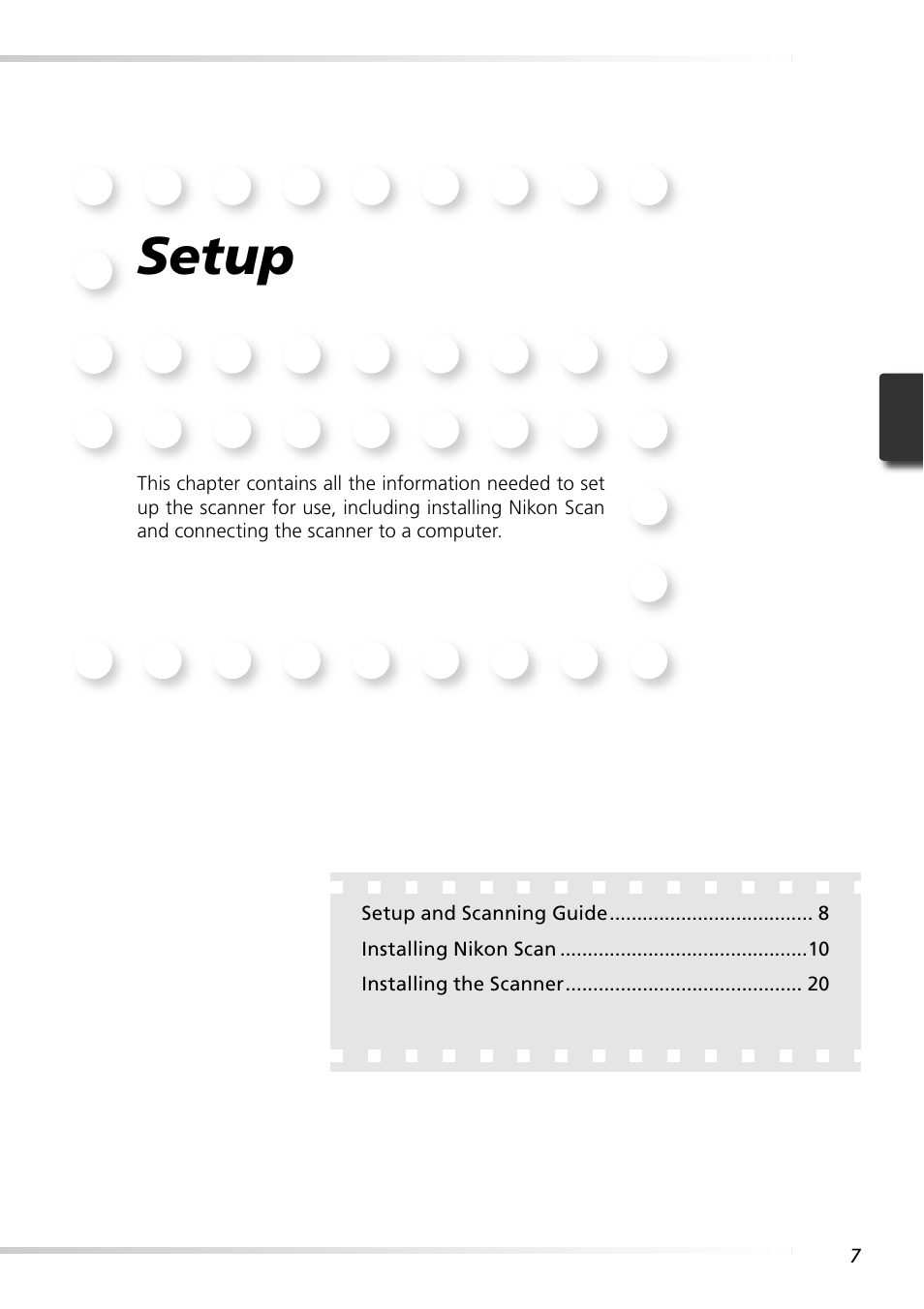 Setup | Nikon LS-9000 User Manual | Page 16 / 89