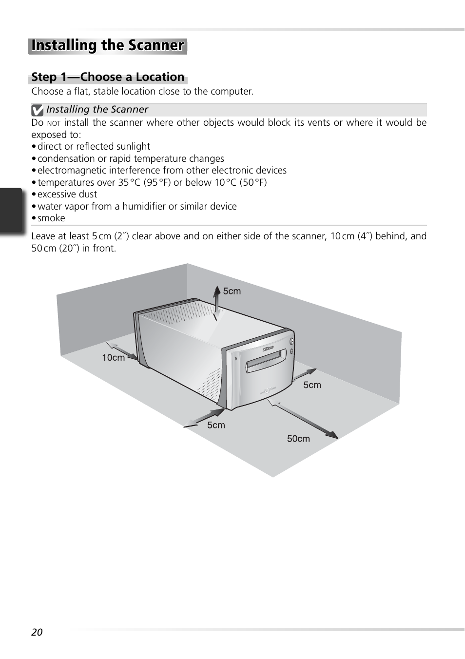 Installing the scanner | Nikon LS-9000 User Manual | Page 29 / 89
