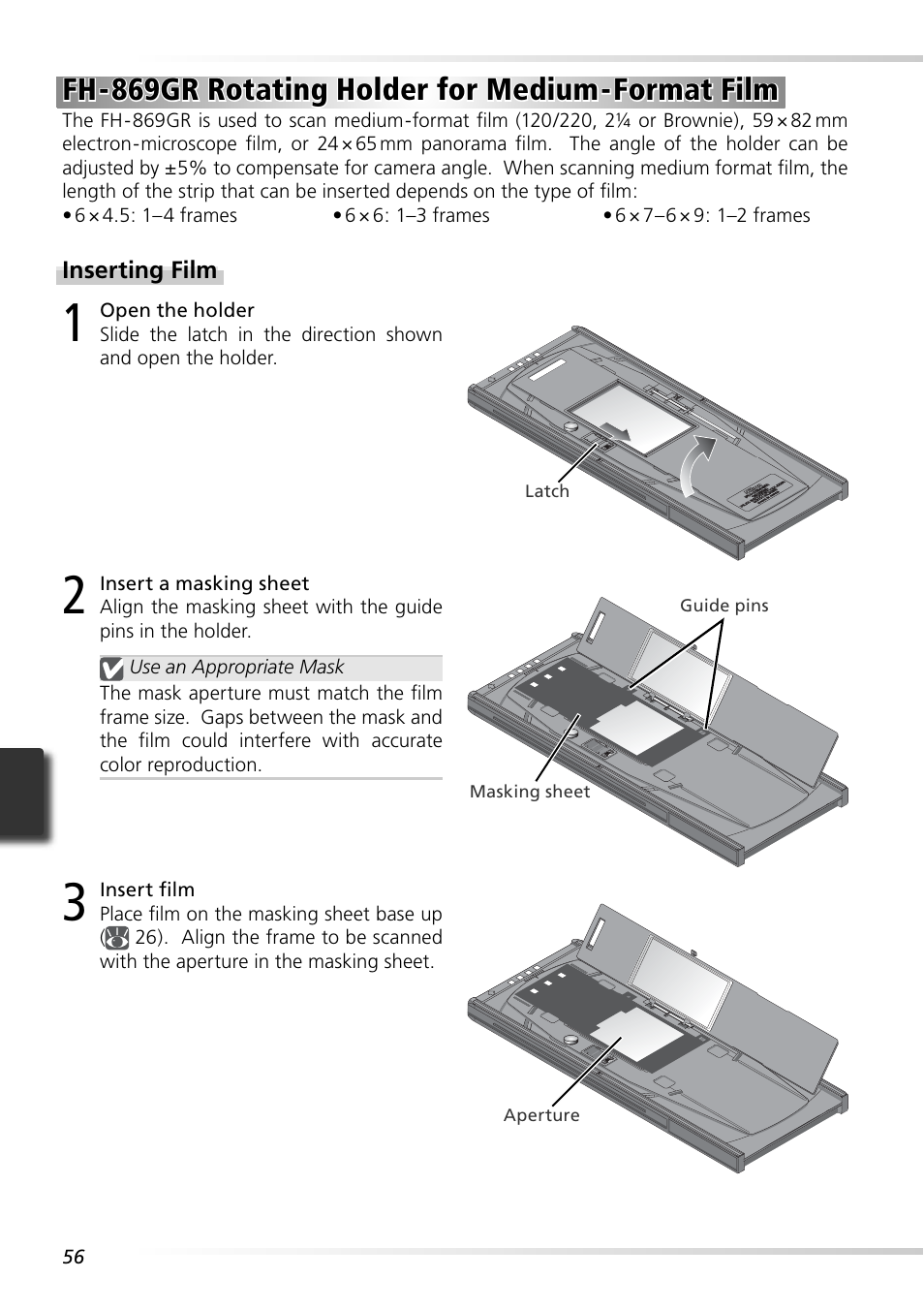 Fh-869gr rotating holder for medium-format film | Nikon LS-9000 User Manual | Page 65 / 89