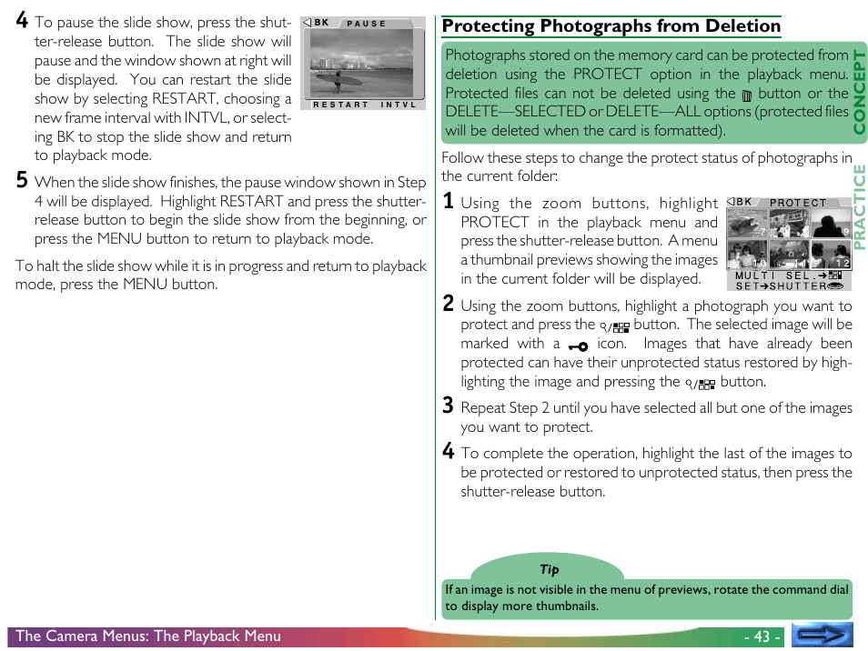 Protecting photographs from deletion | Nikon 950 User Manual | Page 43 / 57