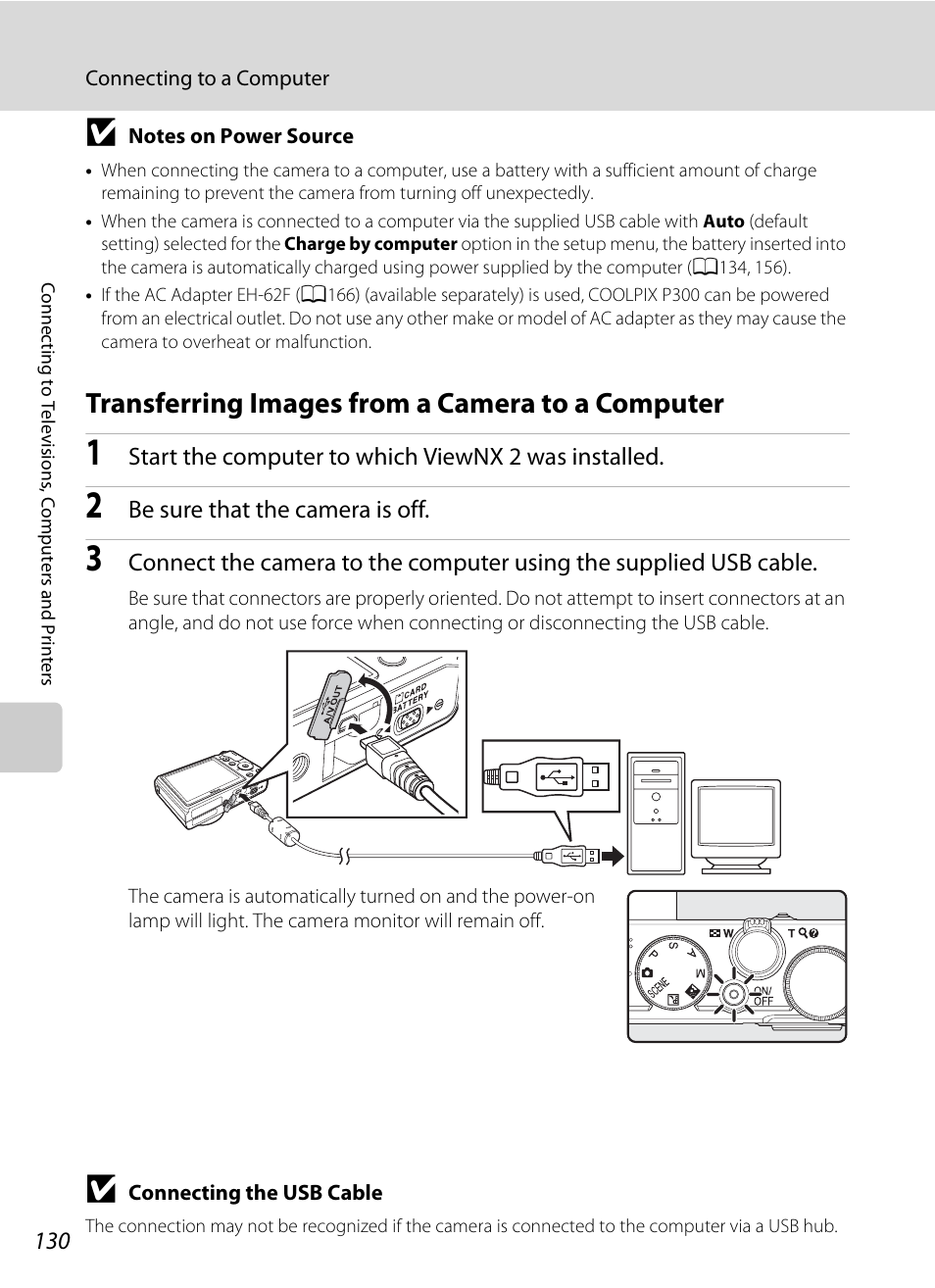 Transferring images from a camera to a computer, A130) and | Nikon P300 User Manual | Page 142 / 200