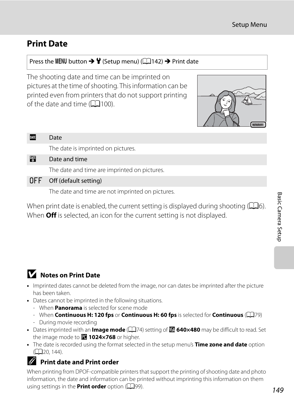 Print date, A149), A149 | Nikon P300 User Manual | Page 161 / 200