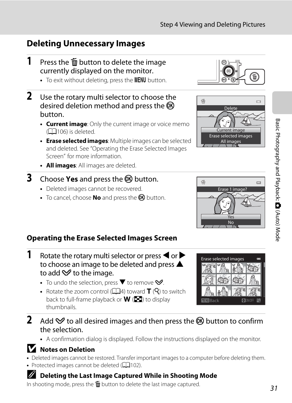 Deleting unnecessary images | Nikon P300 User Manual | Page 43 / 200