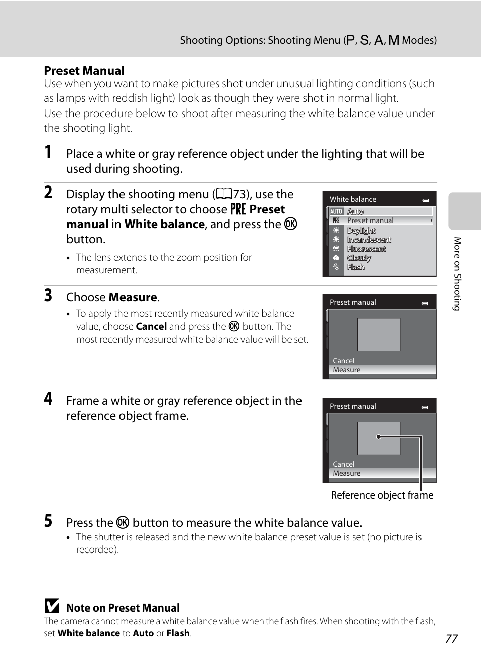 Preset manual, A77) f | Nikon P300 User Manual | Page 89 / 200