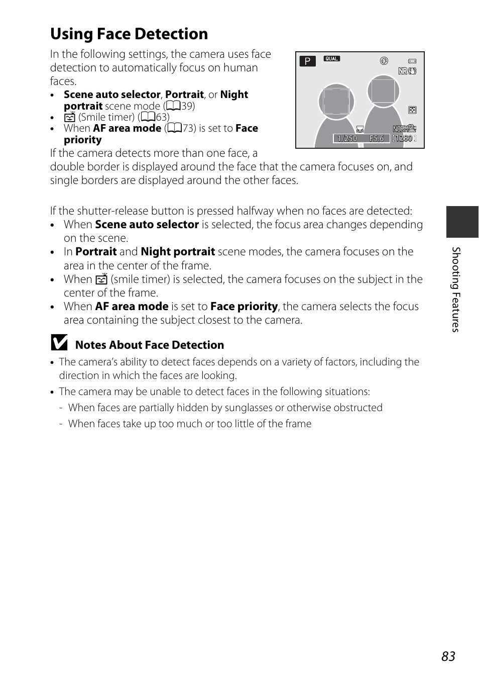 Using face detection | Nikon P7800 User Manual | Page 103 / 270