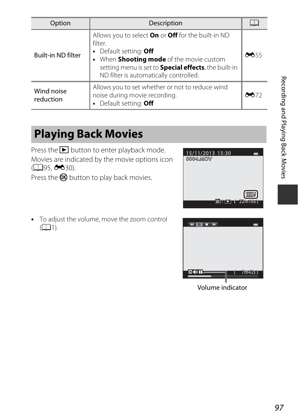 Playing back movies | Nikon P7800 User Manual | Page 117 / 270