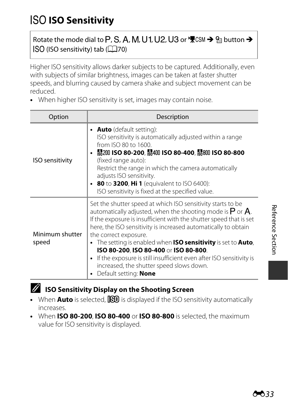 Iso sensitivity, B iso sensitivity | Nikon P7800 User Manual | Page 161 / 270