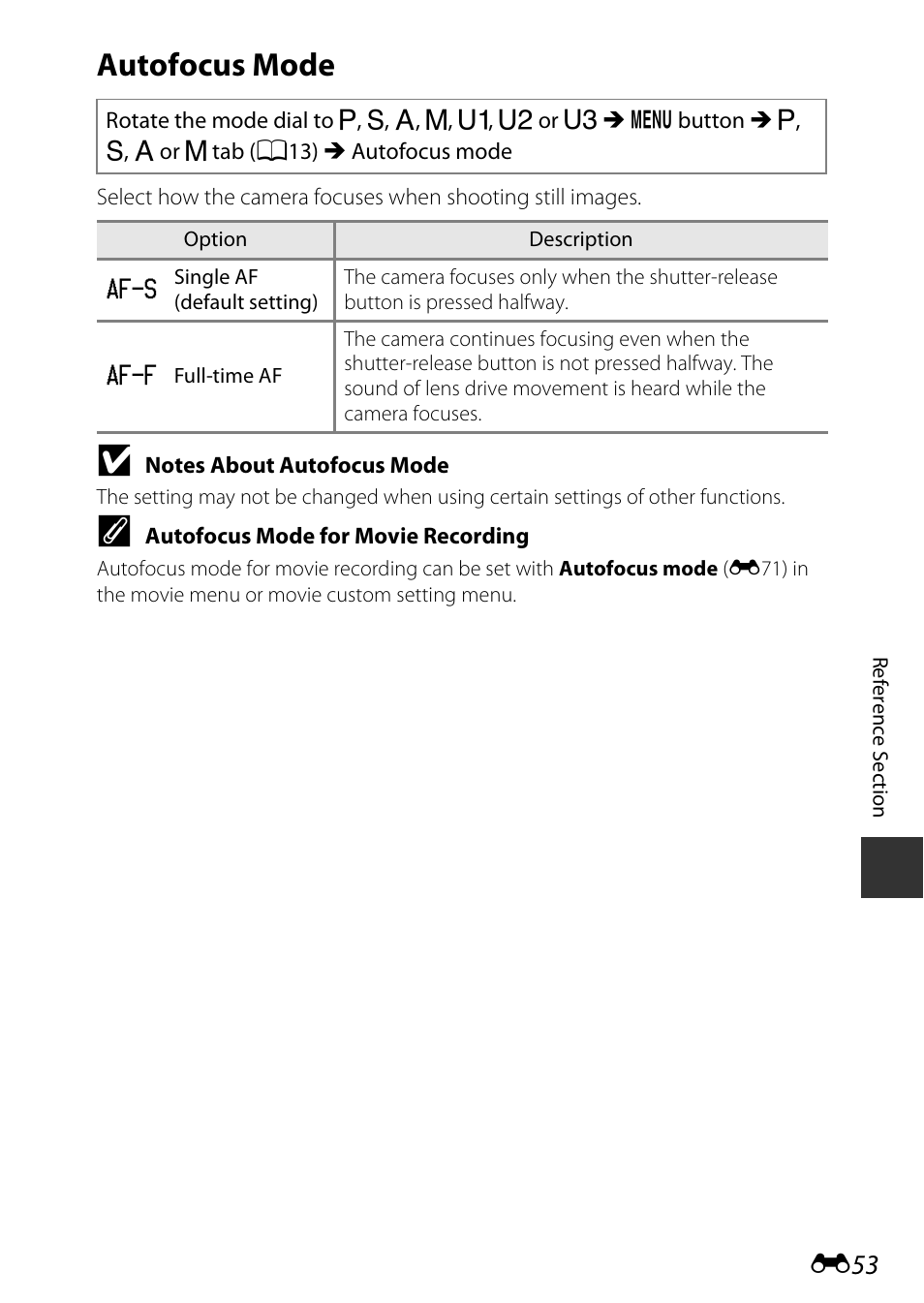 Autofocus mode | Nikon P7800 User Manual | Page 181 / 270