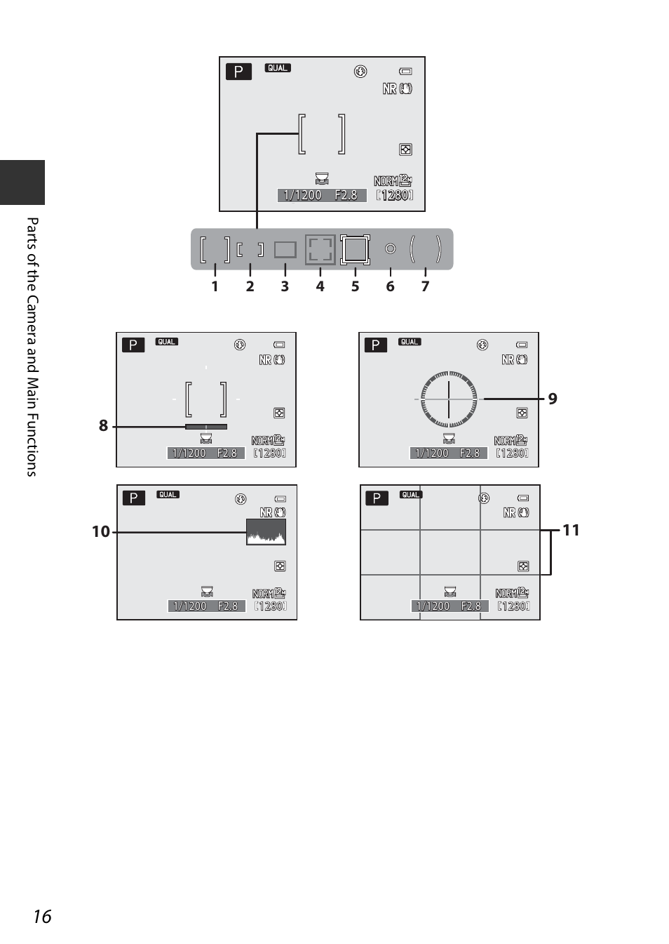 Framing grid, A16) to | Nikon P7800 User Manual | Page 36 / 270