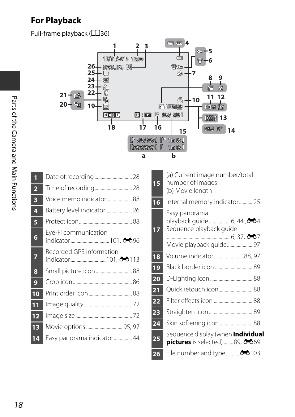 For playback | Nikon P7800 User Manual | Page 38 / 270