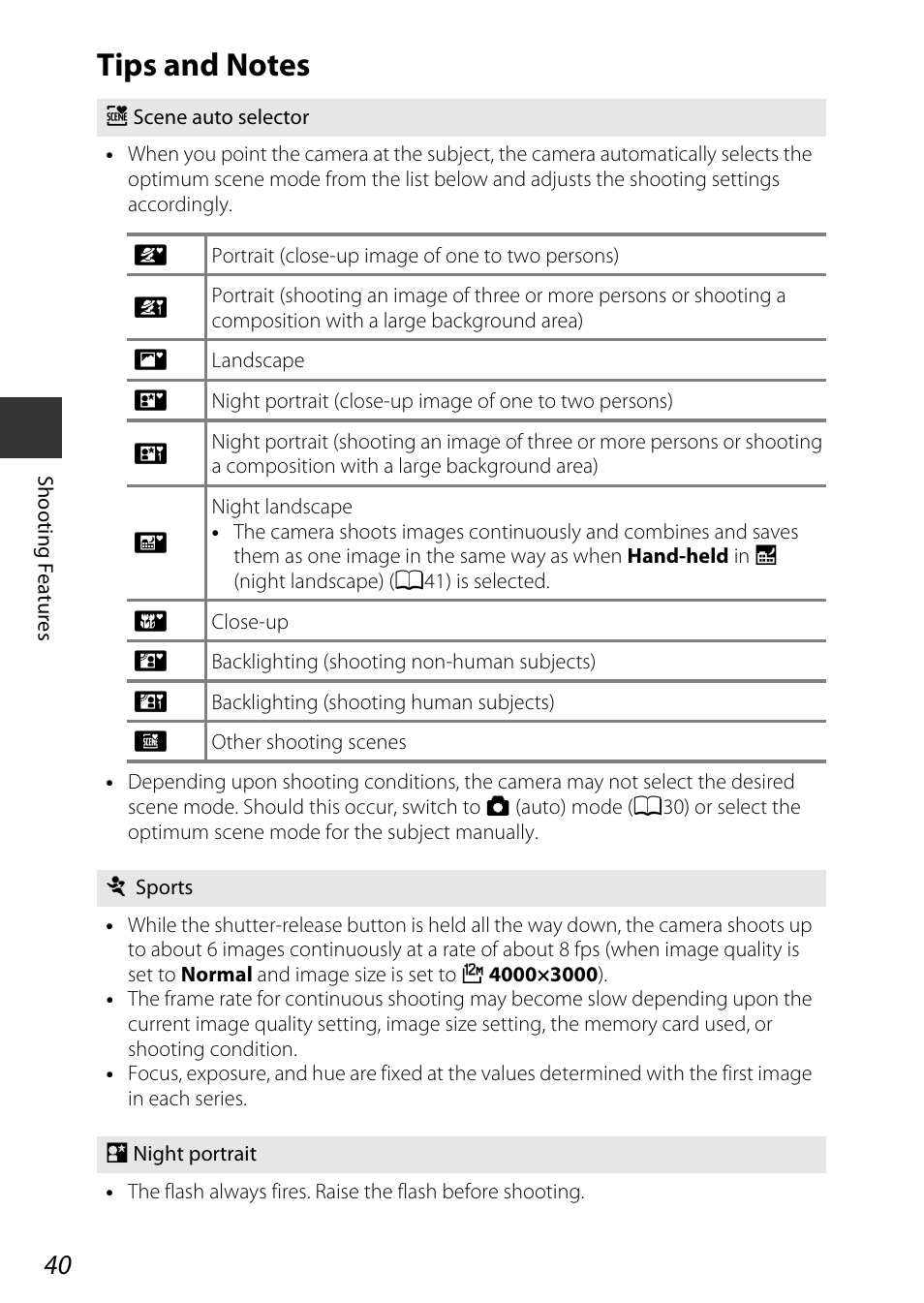 Tips and notes, A40), Ts (a40) | Nikon P7800 User Manual | Page 60 / 270