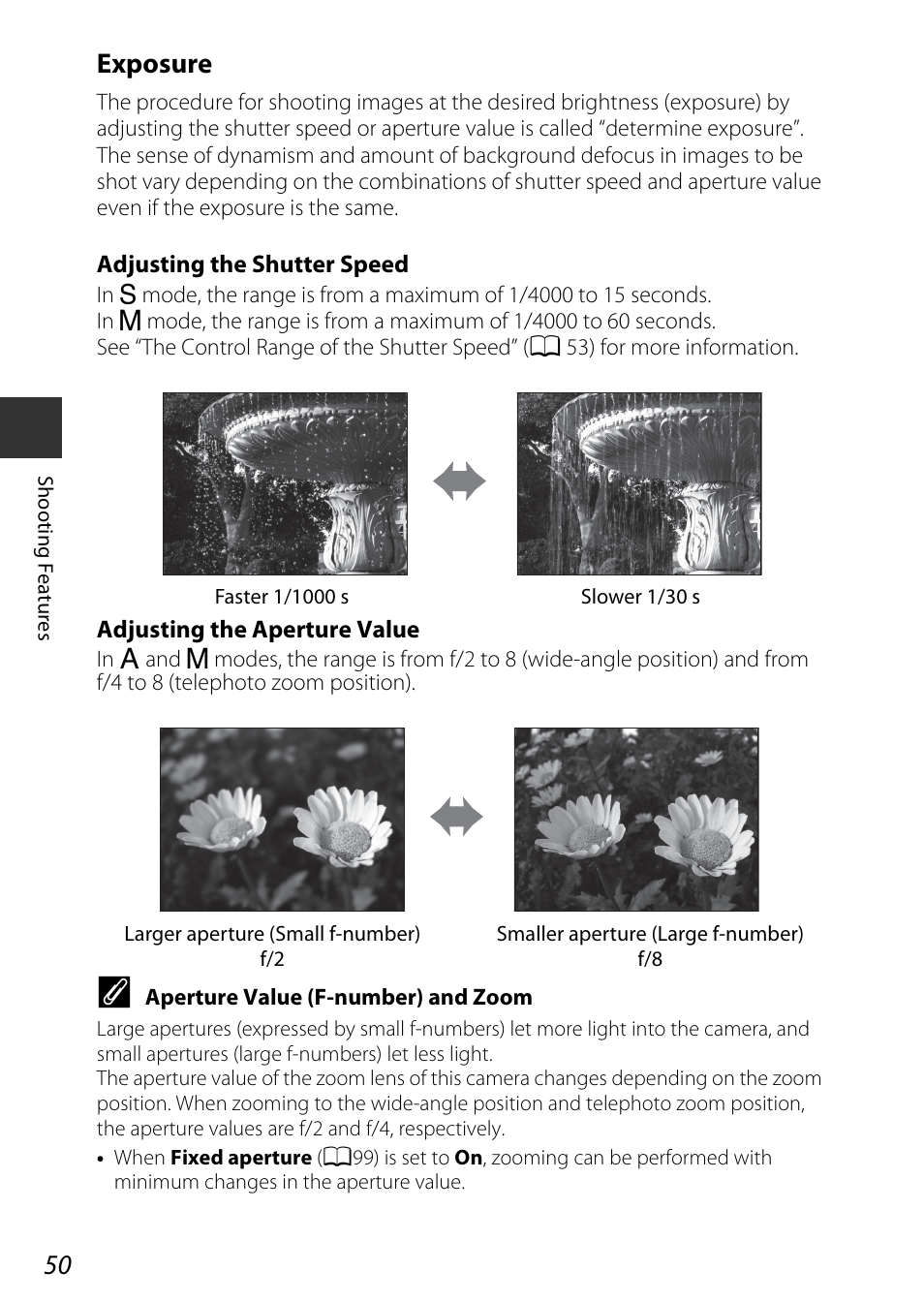 A50), Exposure | Nikon P7800 User Manual | Page 70 / 270