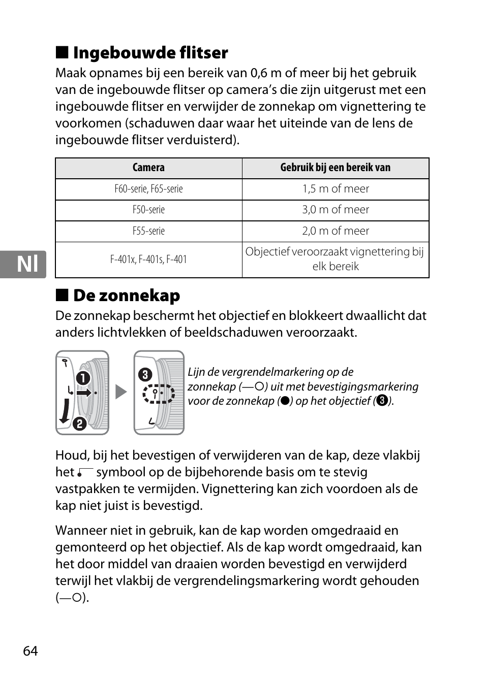 Ingebouwde flitser, De zonnekap, Jp en de fr es sv ru nl it cz sk ro ua ck ch kr | Nikon AF 35mm f-1.4G User Manual | Page 64 / 140