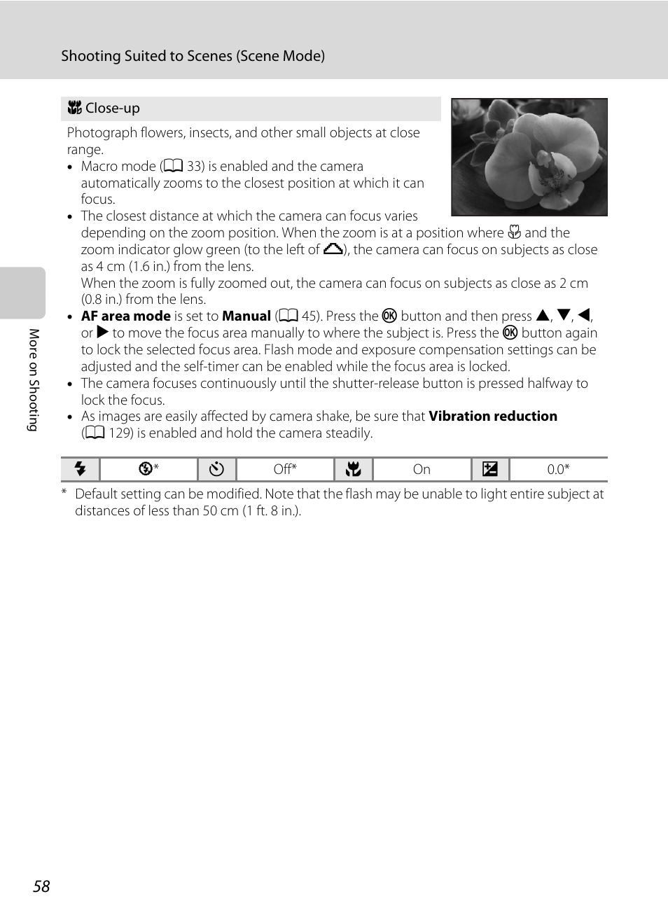 A 58), E-up | Nikon S5100 User Manual | Page 70 / 180