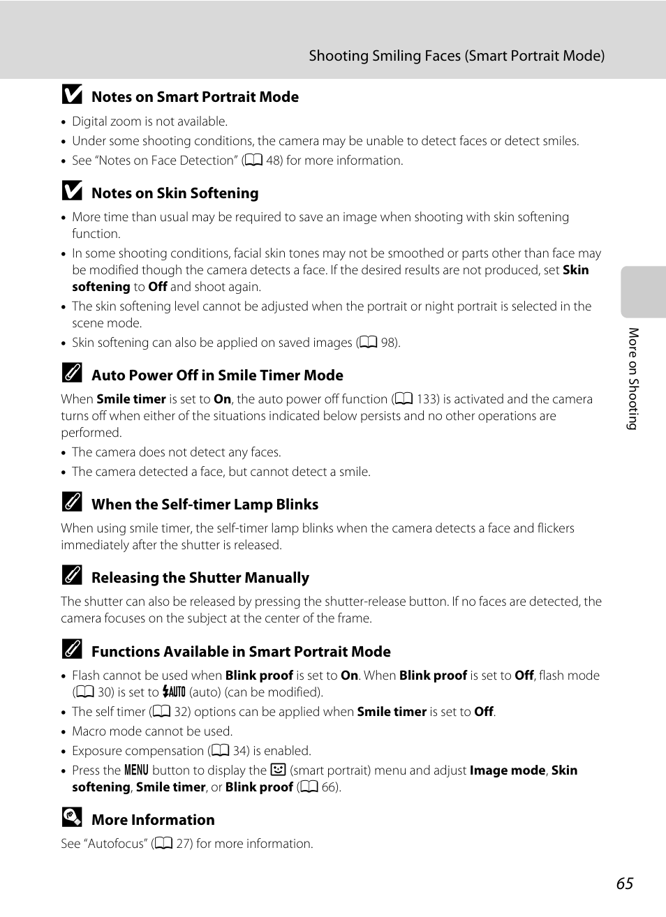 A 65) | Nikon S5100 User Manual | Page 77 / 180