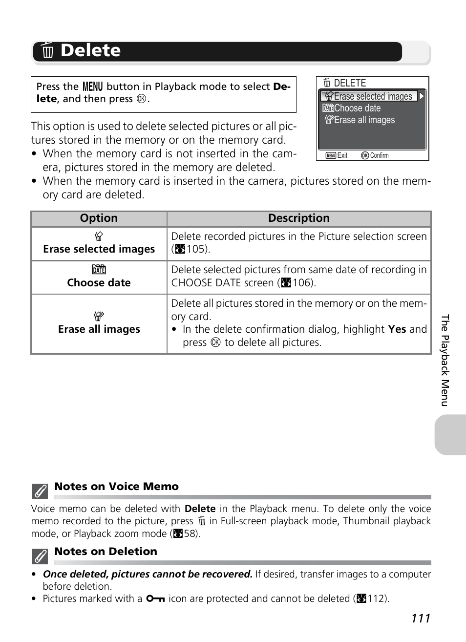 A delete | Nikon P1 - P2 User Manual | Page 123 / 183