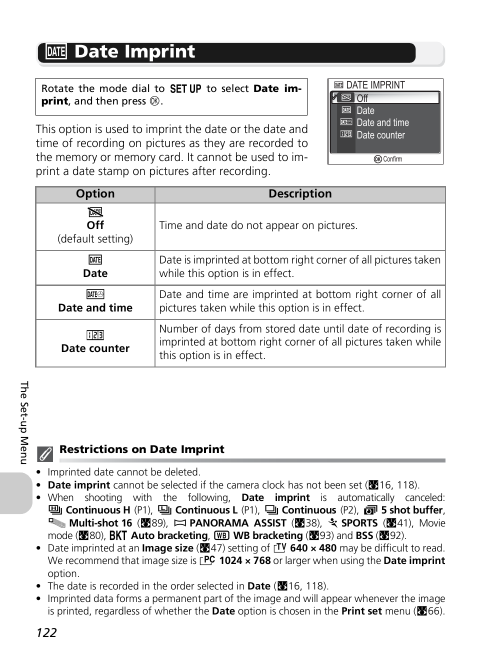 B date imprint | Nikon P1 - P2 User Manual | Page 134 / 183