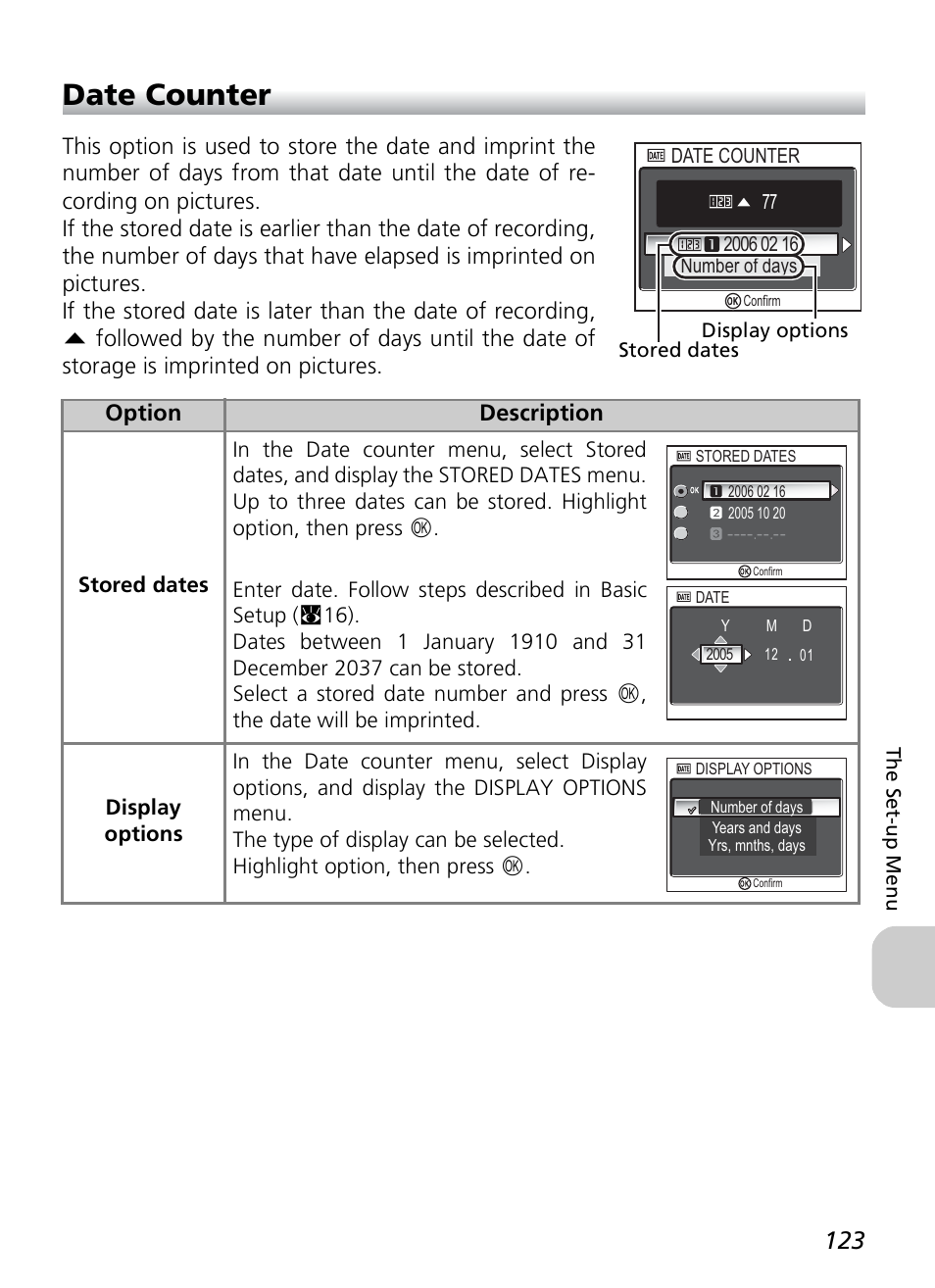 Date counter | Nikon P1 - P2 User Manual | Page 135 / 183