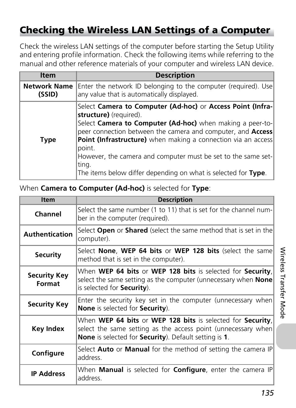 Checking the wireless lan settings of a computer | Nikon P1 - P2 User Manual | Page 147 / 183