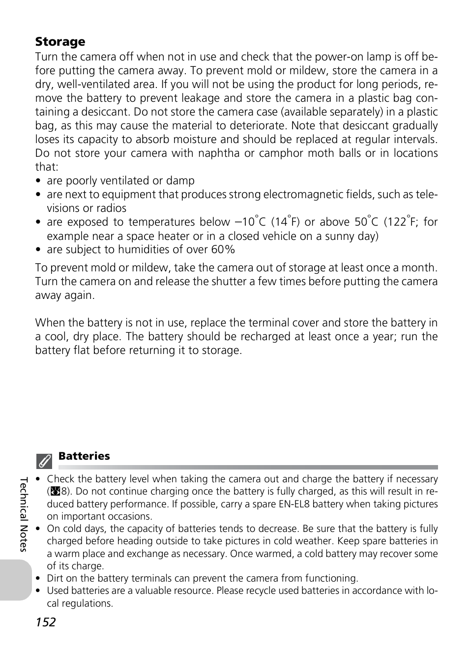 Storage | Nikon P1 - P2 User Manual | Page 164 / 183