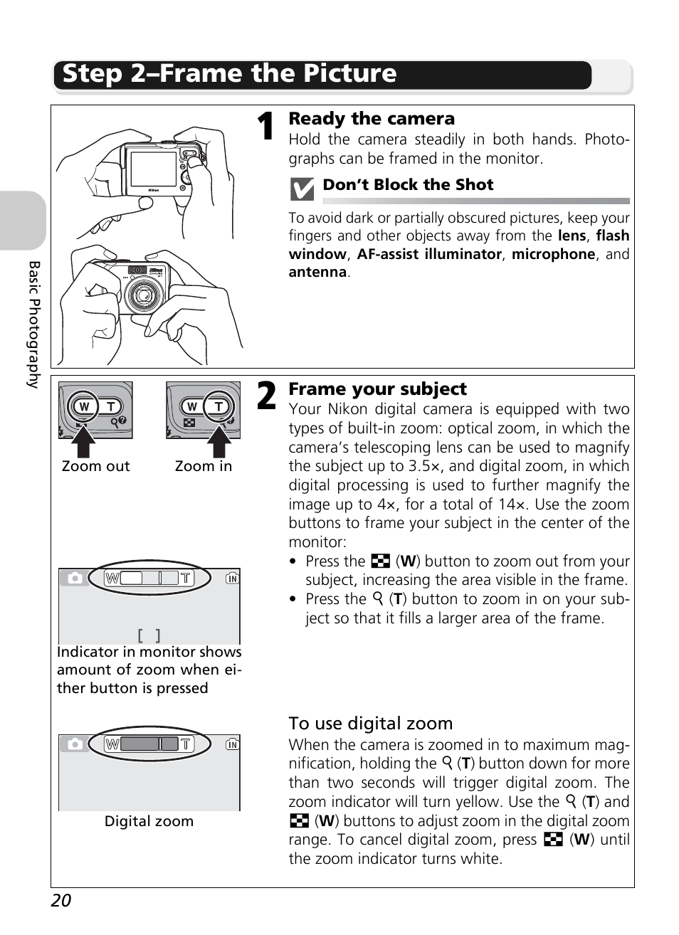 Step 2–frame the picture | Nikon P1 - P2 User Manual | Page 32 / 183