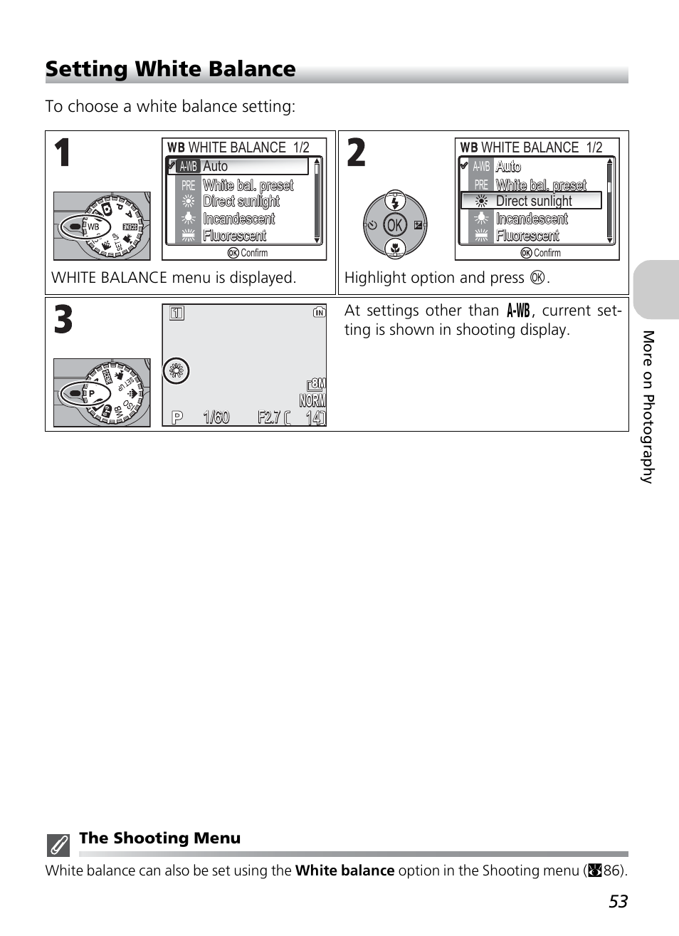 Setting white balance | Nikon P1 - P2 User Manual | Page 65 / 183