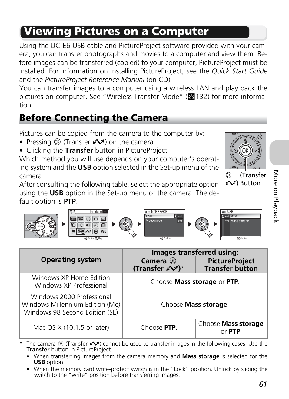 Viewing pictures on a computer, Before connecting the camera | Nikon P1 - P2 User Manual | Page 73 / 183