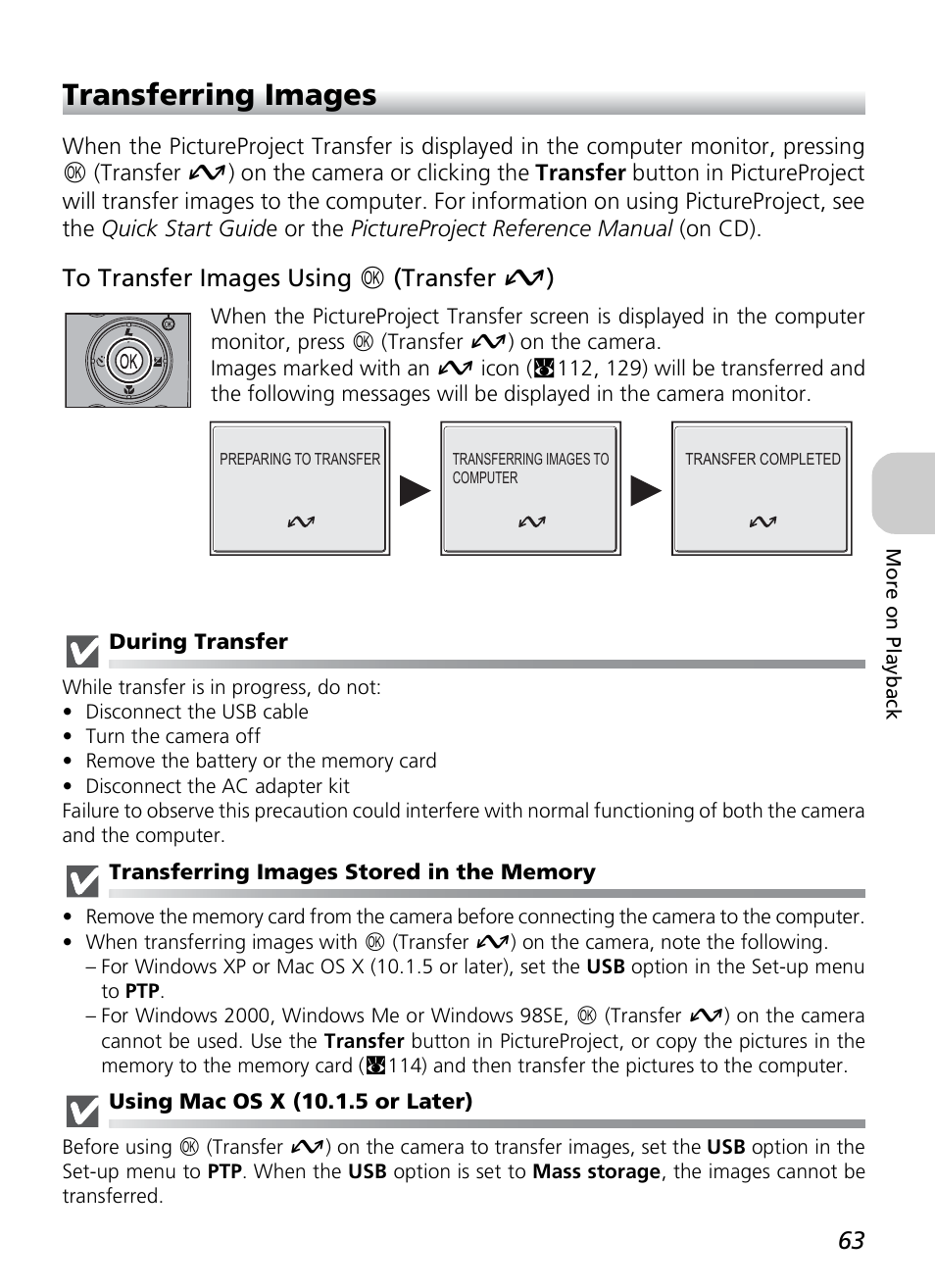 Transferring images | Nikon P1 - P2 User Manual | Page 75 / 183