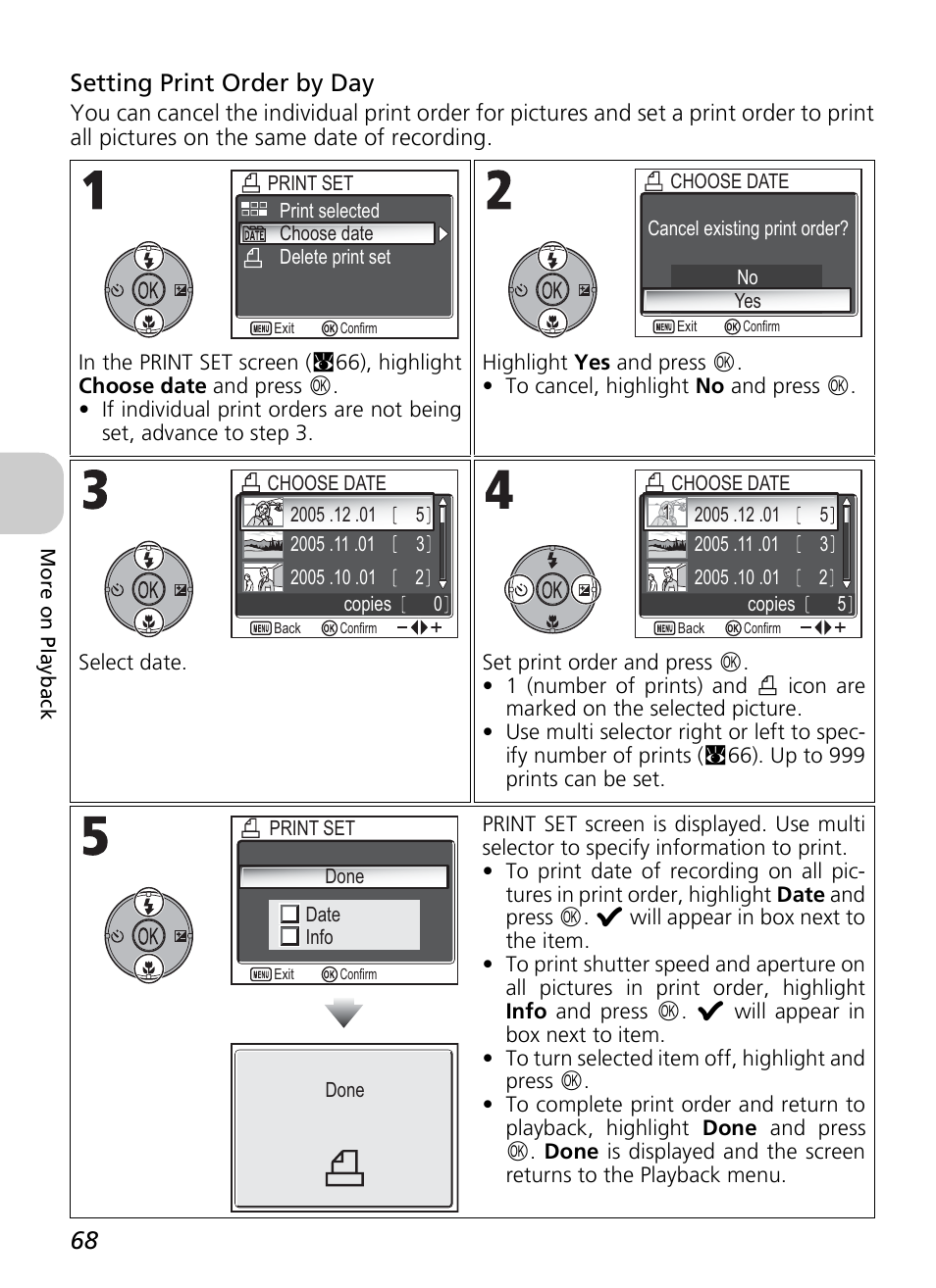 Setting print order by day | Nikon P1 - P2 User Manual | Page 80 / 183