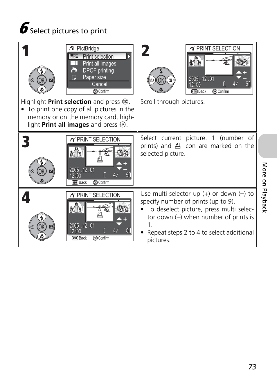 Select pictures to print | Nikon P1 - P2 User Manual | Page 85 / 183