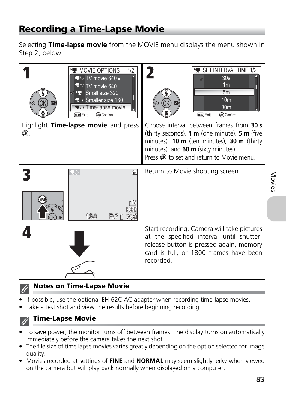 Recording a time-lapse movie | Nikon P1 - P2 User Manual | Page 95 / 183