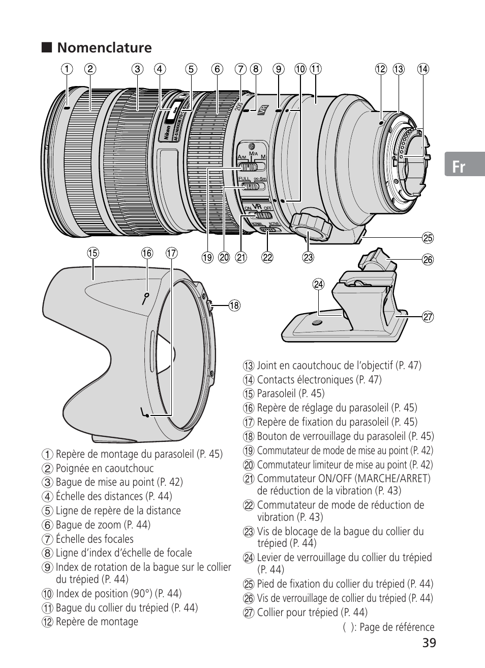 Jp en de fr es se ru nl it ck ch kr | Nikon AF-S VR II 70-200mm f-2.8G ED User Manual | Page 39 / 180