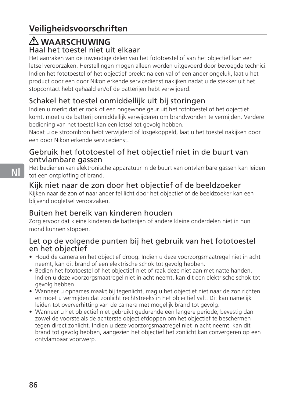 Jp en de fr es se ru nl it ck ch kr | Nikon AF-S VR II 70-200mm f-2.8G ED User Manual | Page 86 / 180