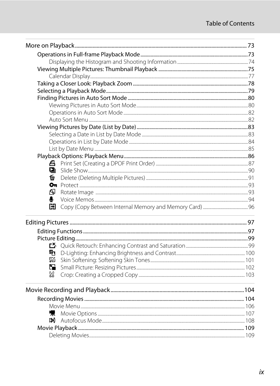 Nikon S8000 User Manual | Page 11 / 184