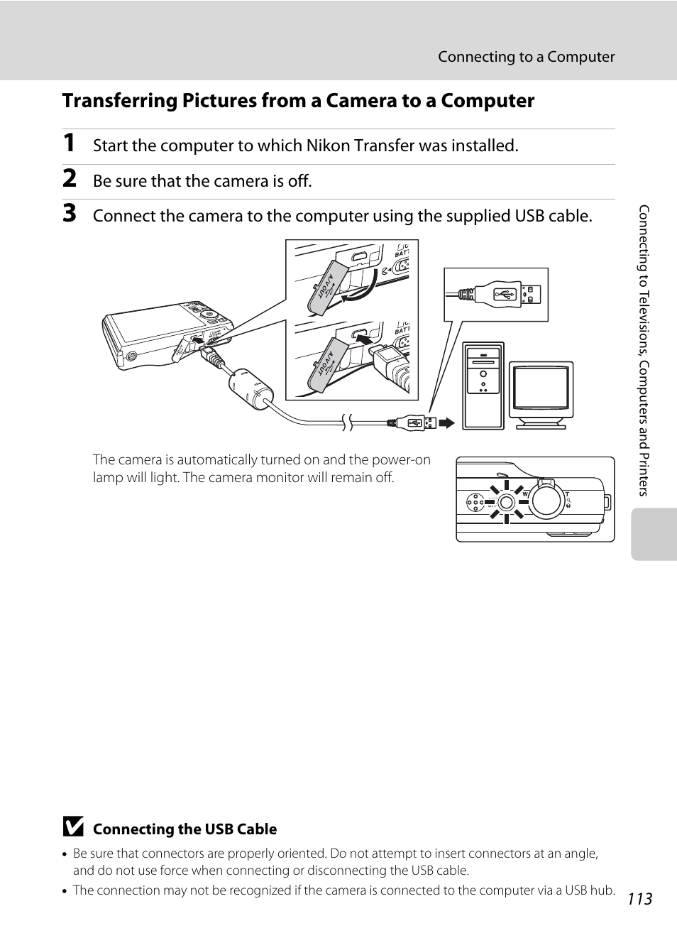 Transferring pictures from a camera to a computer | Nikon S8000 User Manual | Page 125 / 184