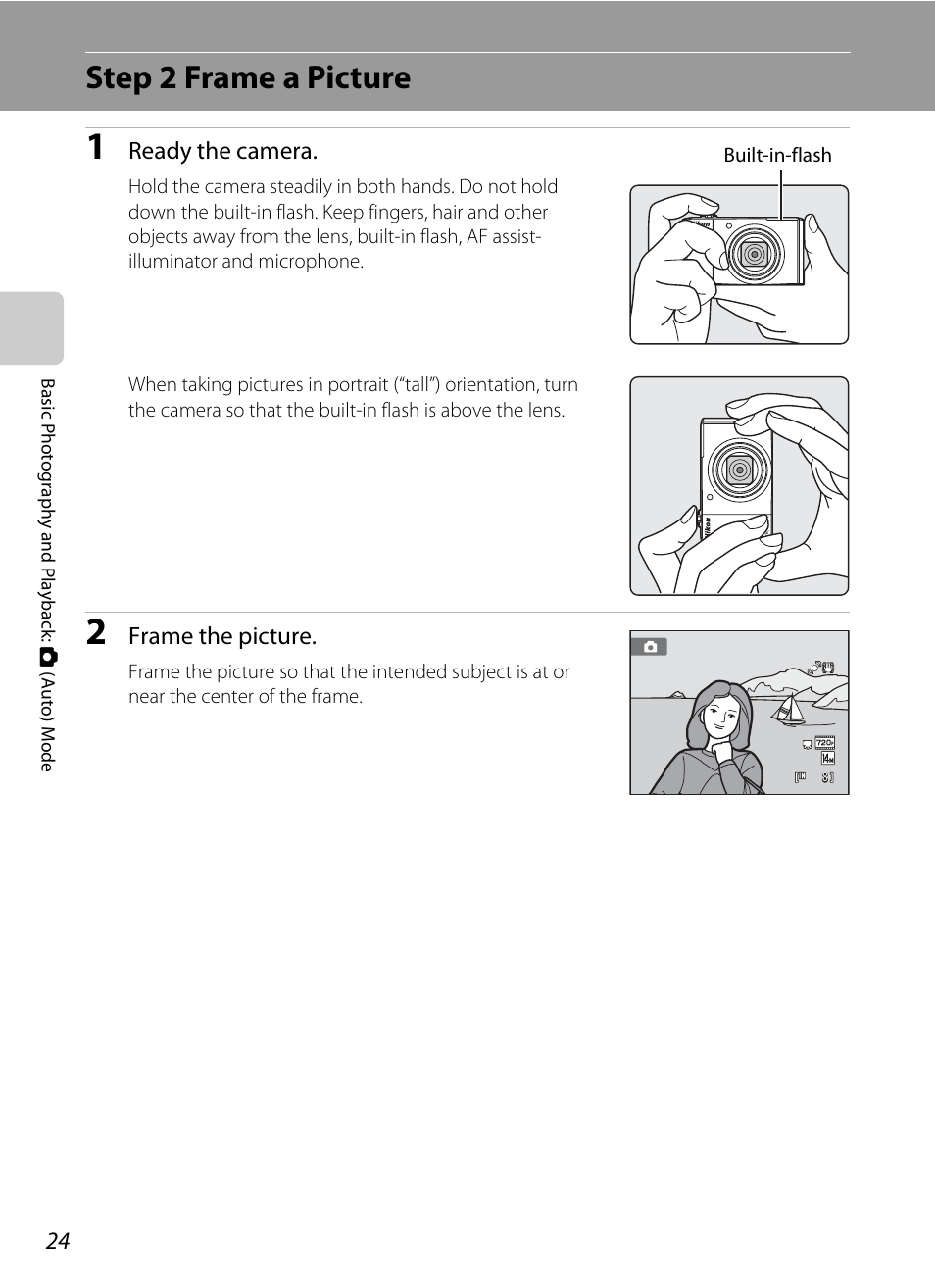 Step 2 frame a picture | Nikon S8000 User Manual | Page 36 / 184