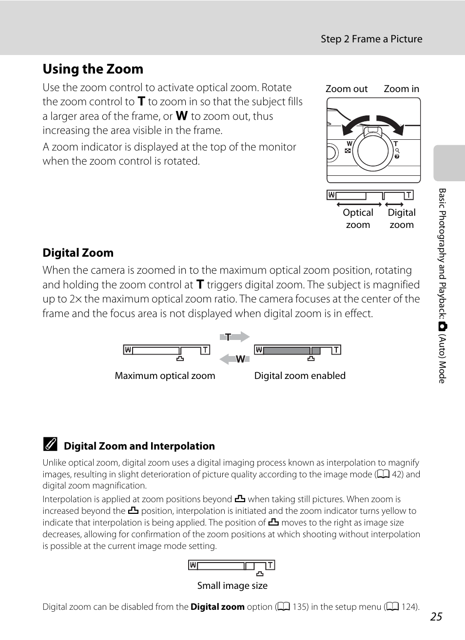 Using the zoom, Digital zoom | Nikon S8000 User Manual | Page 37 / 184