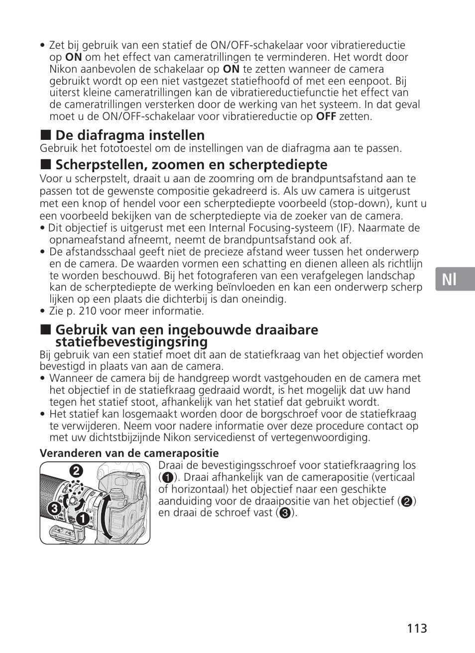 Jp en de fr es se ru nl it ck ch kr | Nikon AI-S Zoom-NIKKOR ED 200-400mm f-4 User Manual | Page 113 / 228