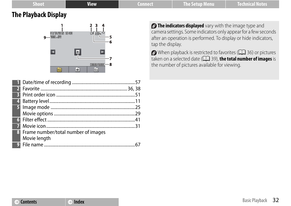 The playback display | Nikon S01 User Manual | Page 42 / 96