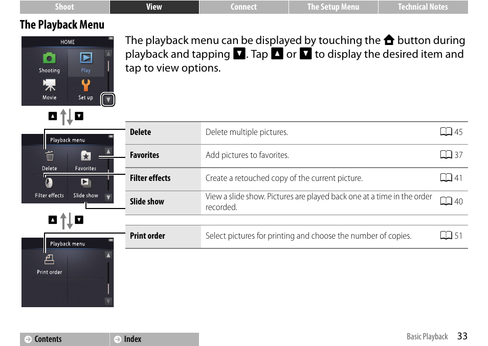 The playback menu, A 33 | Nikon S01 User Manual | Page 43 / 96