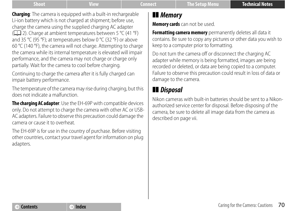 Disposal | Nikon S01 User Manual | Page 80 / 96