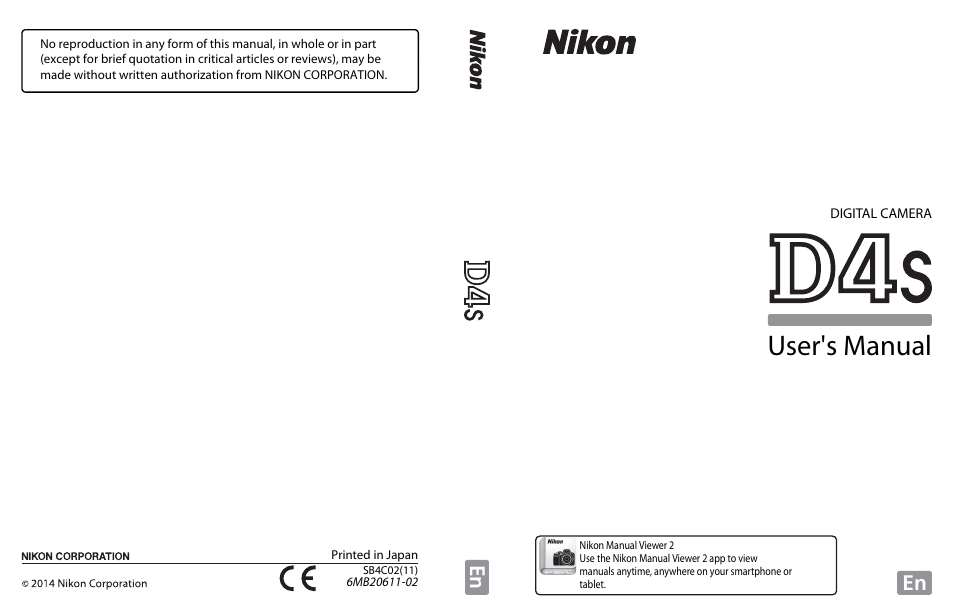 Nikon D4S User Manual | 500 pages